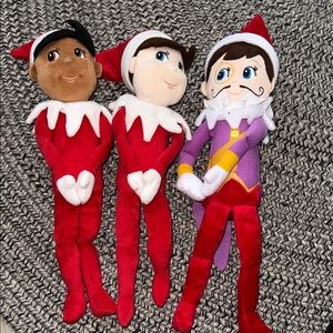 Set of 3/ elf on the shelf soft plushies dolls
